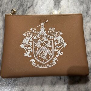 Mar A Lago Tan Pouch Make Up Bag Document Holder Organizer Bag